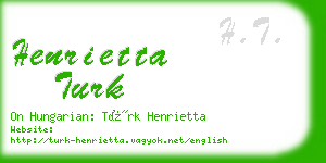 henrietta turk business card